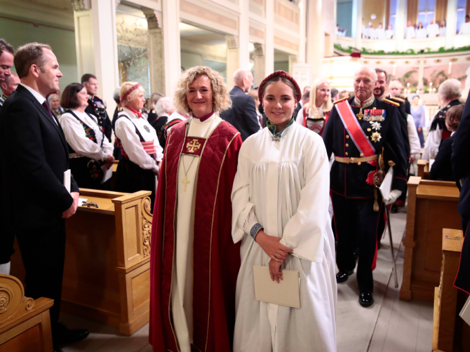 The Princess leaves the Palace Chapel after the ceremony. Photo: Lise Åserud / NTB scanpix